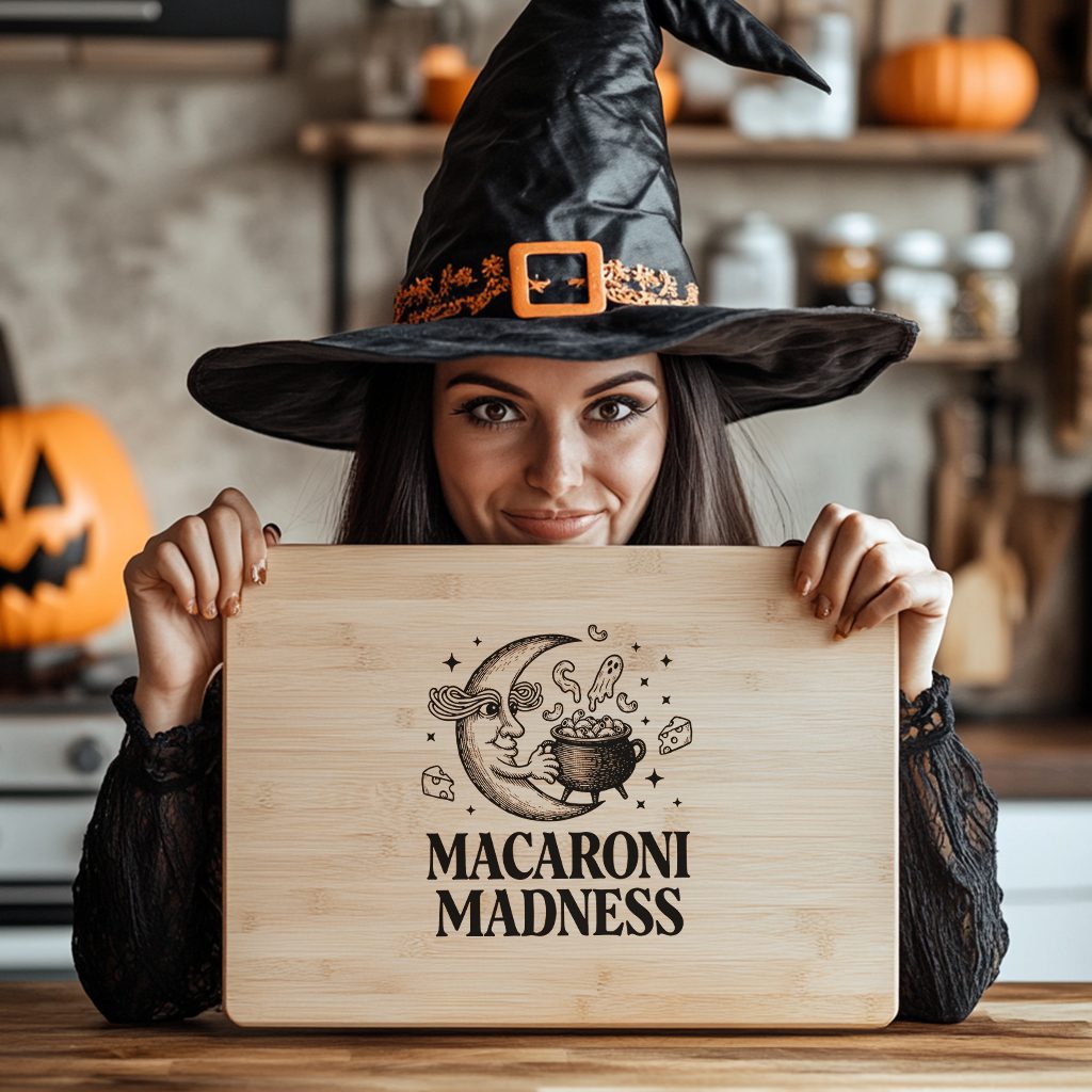 Halloween Laser Engraving File, Spooky Charcuterie Board, Moonlit Macaroni Design – Bild 4