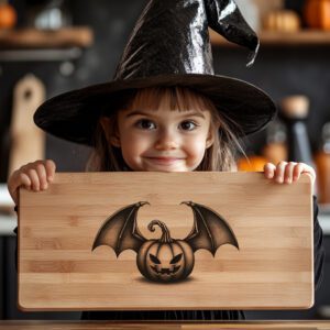 Halloween Pumpkin Cat Laser Engraving File, Spooky Charcuterie