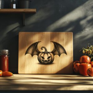 Halloween Pumpkin Cat Laser Engraving File, Spooky Charcuterie