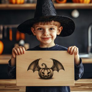 Halloween Pumpkin Cat Laser Engraving File, Spooky Charcuterie
