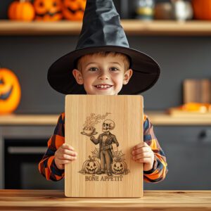 Halloween Skeleton Waiter Laser Engraving File, Spooky Charcuterie