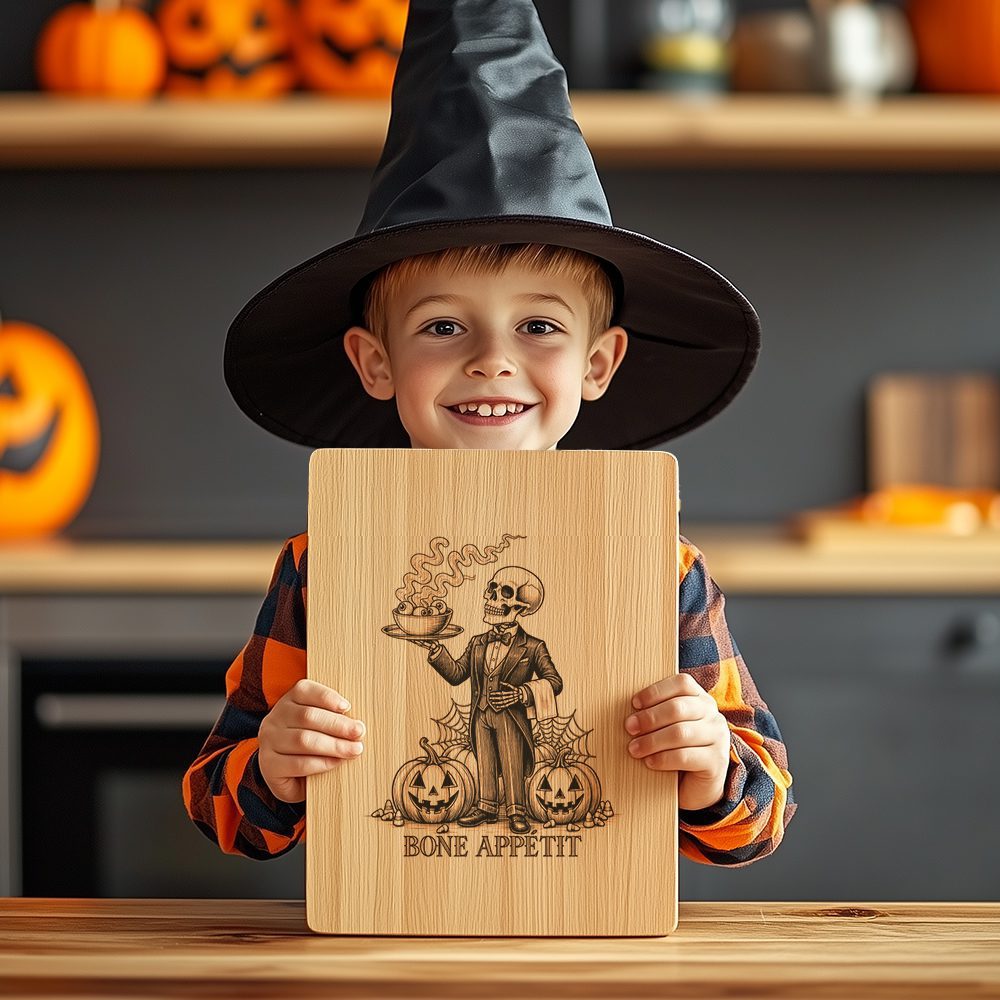 Halloween Skeleton Waiter Laser Engraving File, Spooky Charcuterie