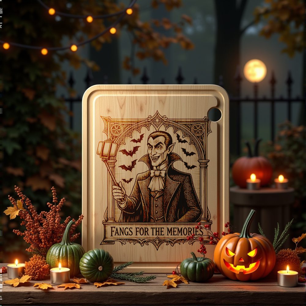 Halloween Vampire Charcuterie Board Laser Engraving File, Spooky