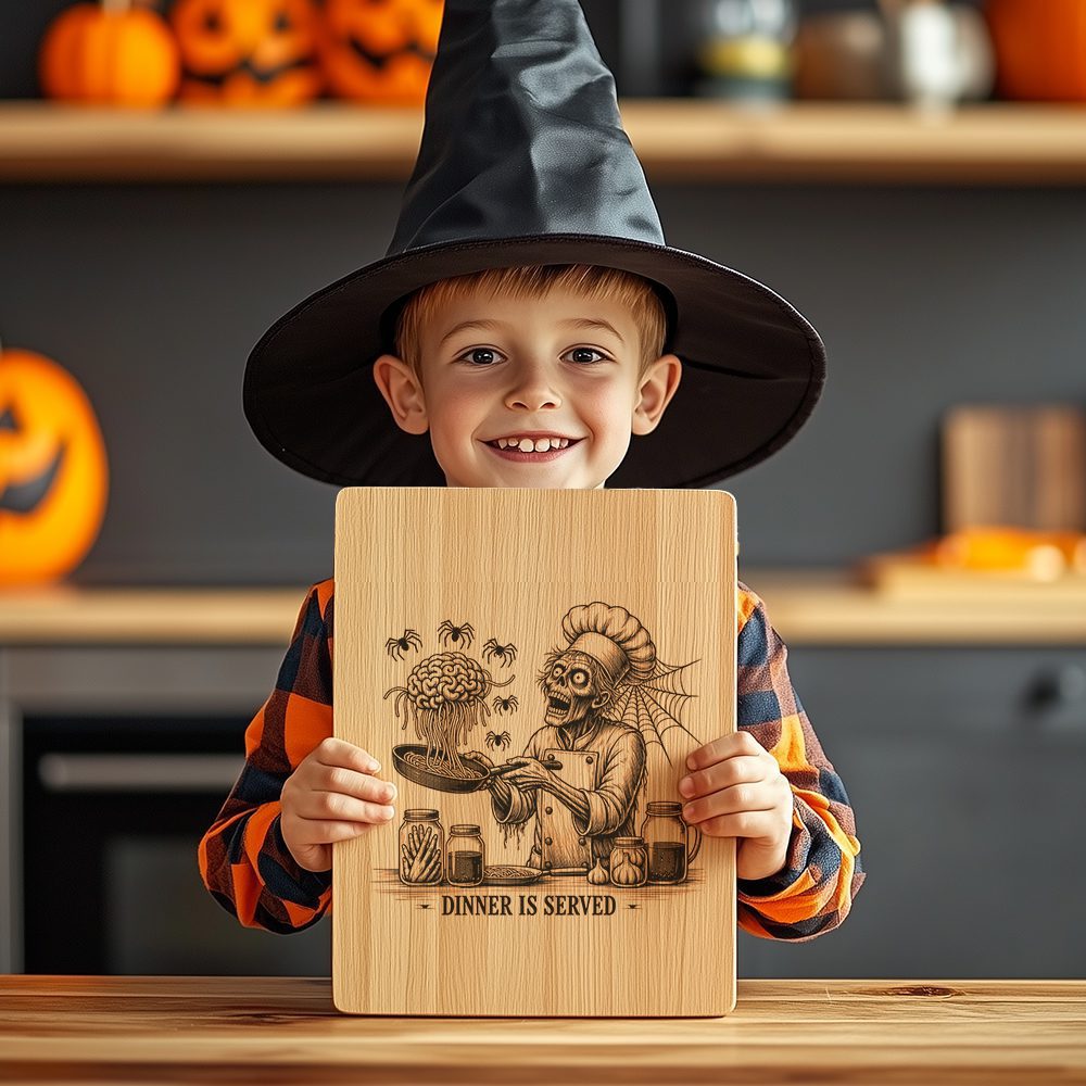 Zombie Chef Halloween Laser Engraving File, Spooky Charcuterie