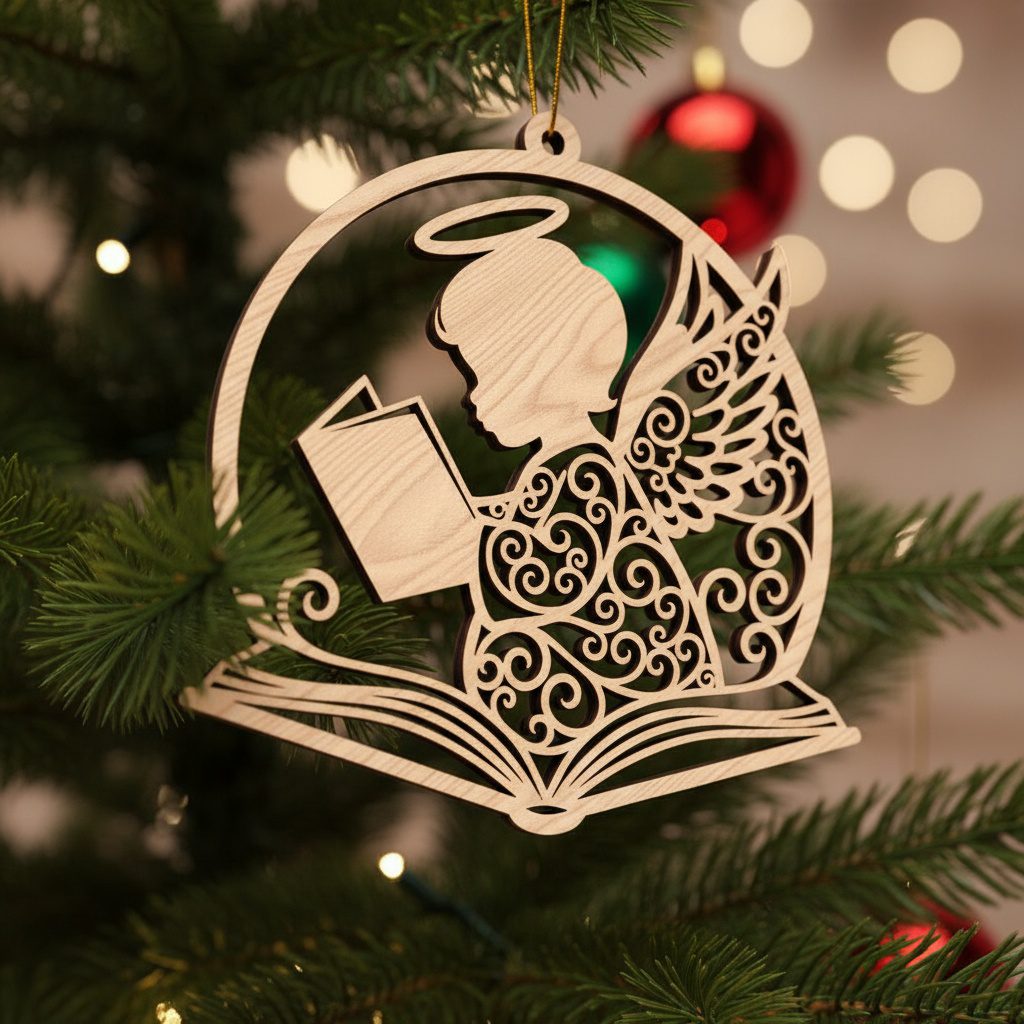 Ensemble de décorations de Noël ange, décorations d'arbre prêtes pour le laser, lot de 6 motifs – Image 5