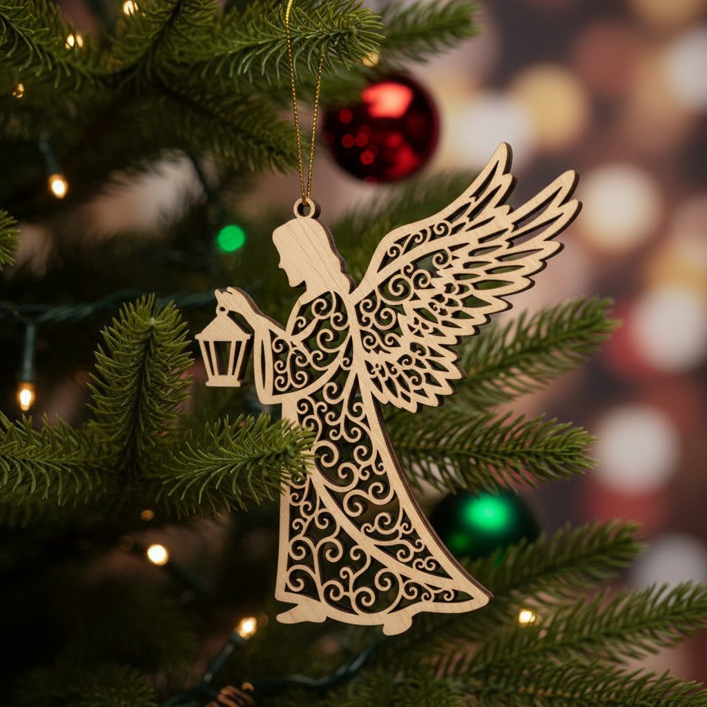Set di Ornamenti Natalizi Cristiani, 6 Design Religiosi, Ali d'Angelo, Decorazioni per l'Albero - immagine 3