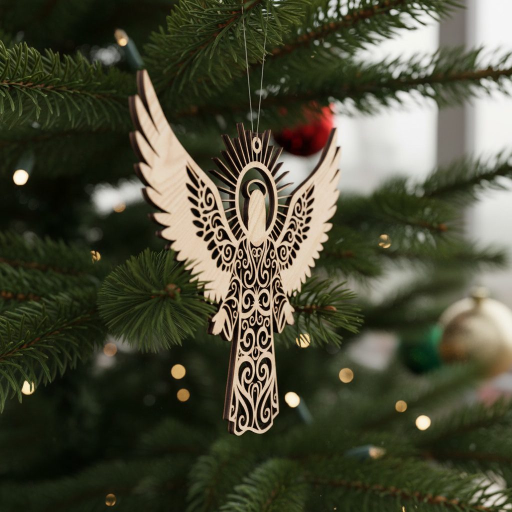 Set di Ornamenti Natalizi Cristiani, 6 Design Religiosi, Ali d'Angelo, Decorazioni per l'Albero - immagine 4