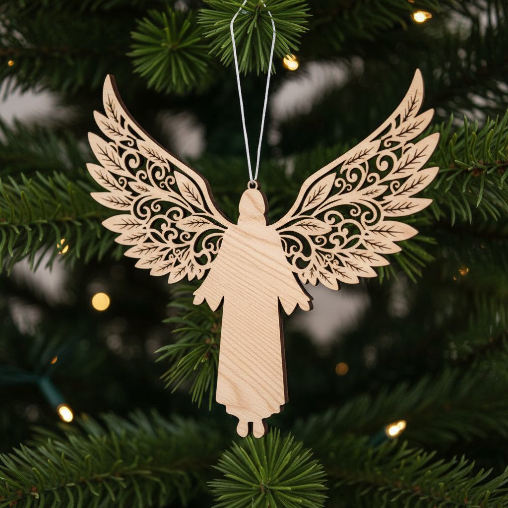 Set di Ornamenti Natalizi Cristiani, 6 Design Religiosi, Ali d'Angelo, Decorazioni per l'Albero - immagine 5
