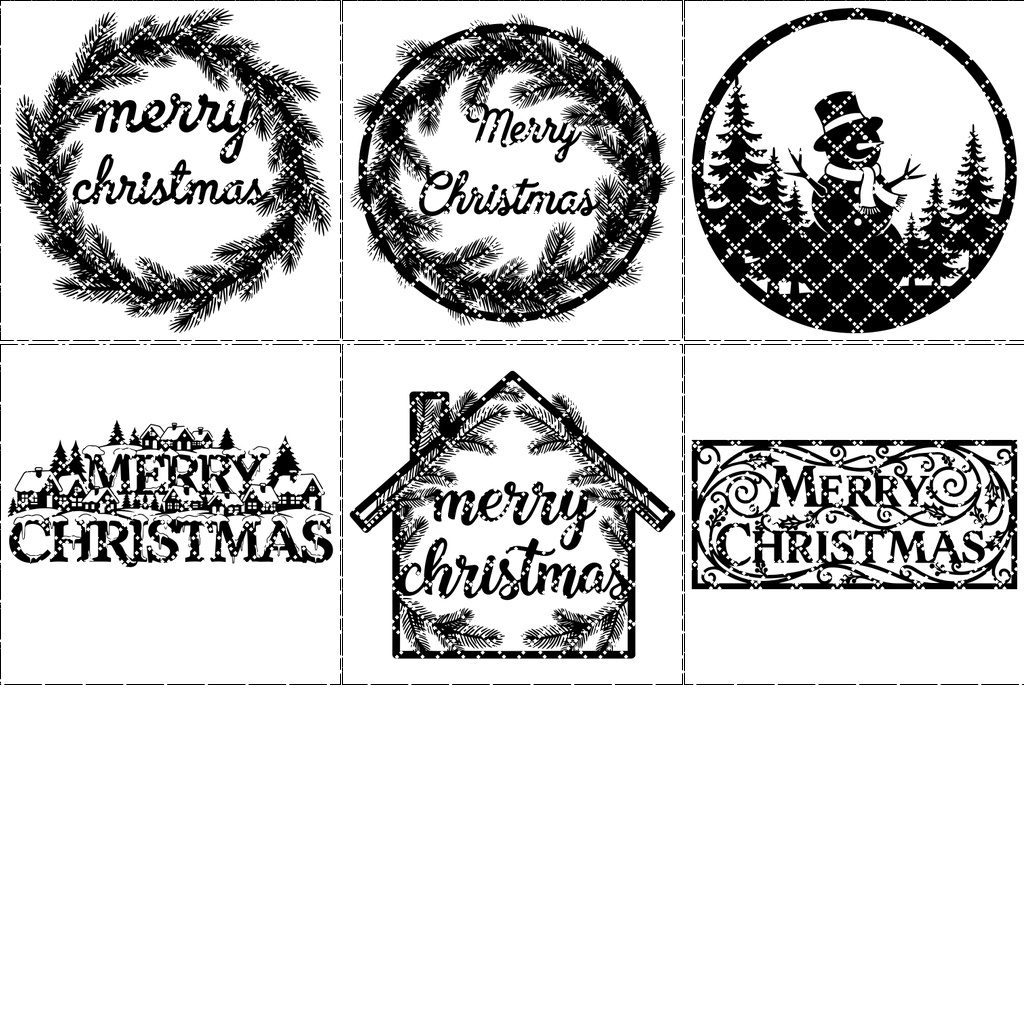 Lot de décorations de porte de Noël, 6 fichiers laser festifs pour enseignes Glowforge – Image 7