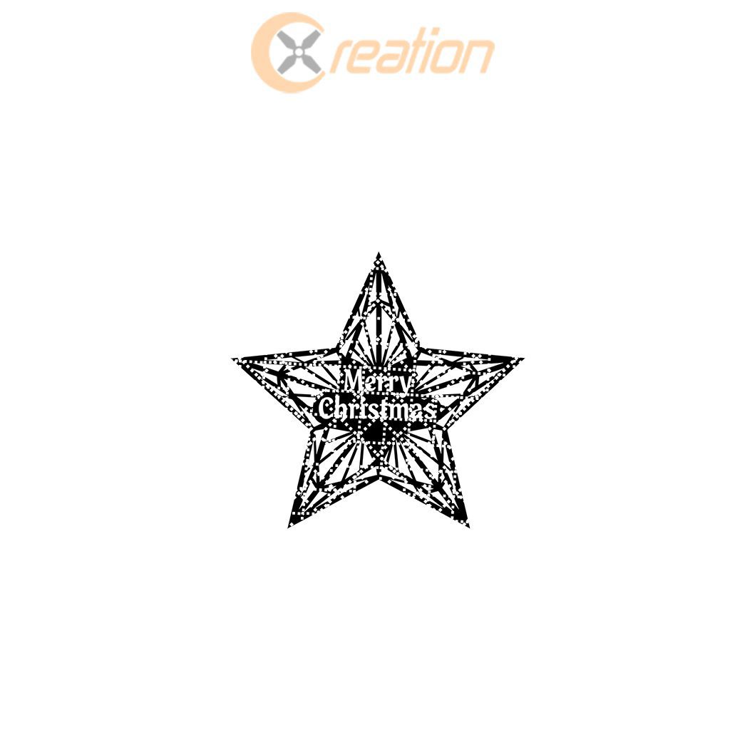 Plantilla para colgador de puerta navideño, Letrero redondo de estrella de Feliz Navidad, Decoración festiva - Imagen 6
