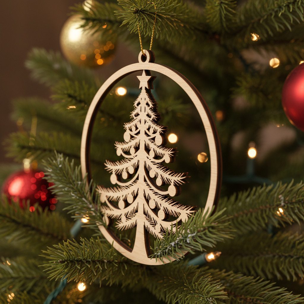 Pacchetto Ornamenti Natalizi Laser, 8 File Festivi per Decorazioni Natalizie, Artigianato Glowforge - immagine 3