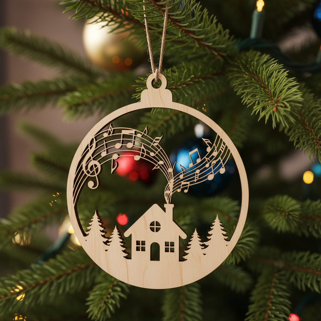 Weihnachtsbaumschmuck-Bundle, 6 Winterhaus-Laserdateien, Festliche Weihnachtsdeko-Designs – Bild 2