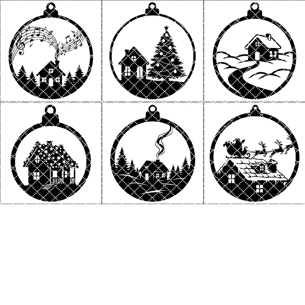 Weihnachtsbaumschmuck-Bundle, 6 Winterhaus-Laserdateien, Festliche Weihnachtsdeko-Designs – Bild 7