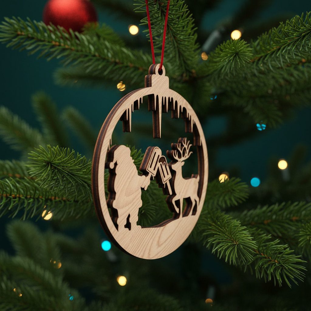 Set di decorazioni natalizie, 8 divertenti disegni di renne di Babbo Natale per lavoretti festivi. - immagine 2