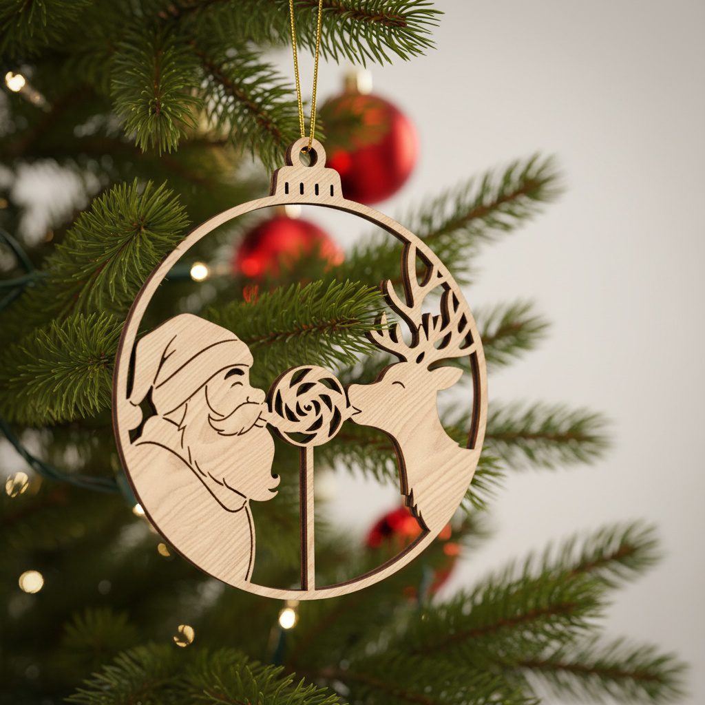 Set di decorazioni natalizie, 8 divertenti disegni di renne di Babbo Natale per lavoretti festivi. - immagine 3