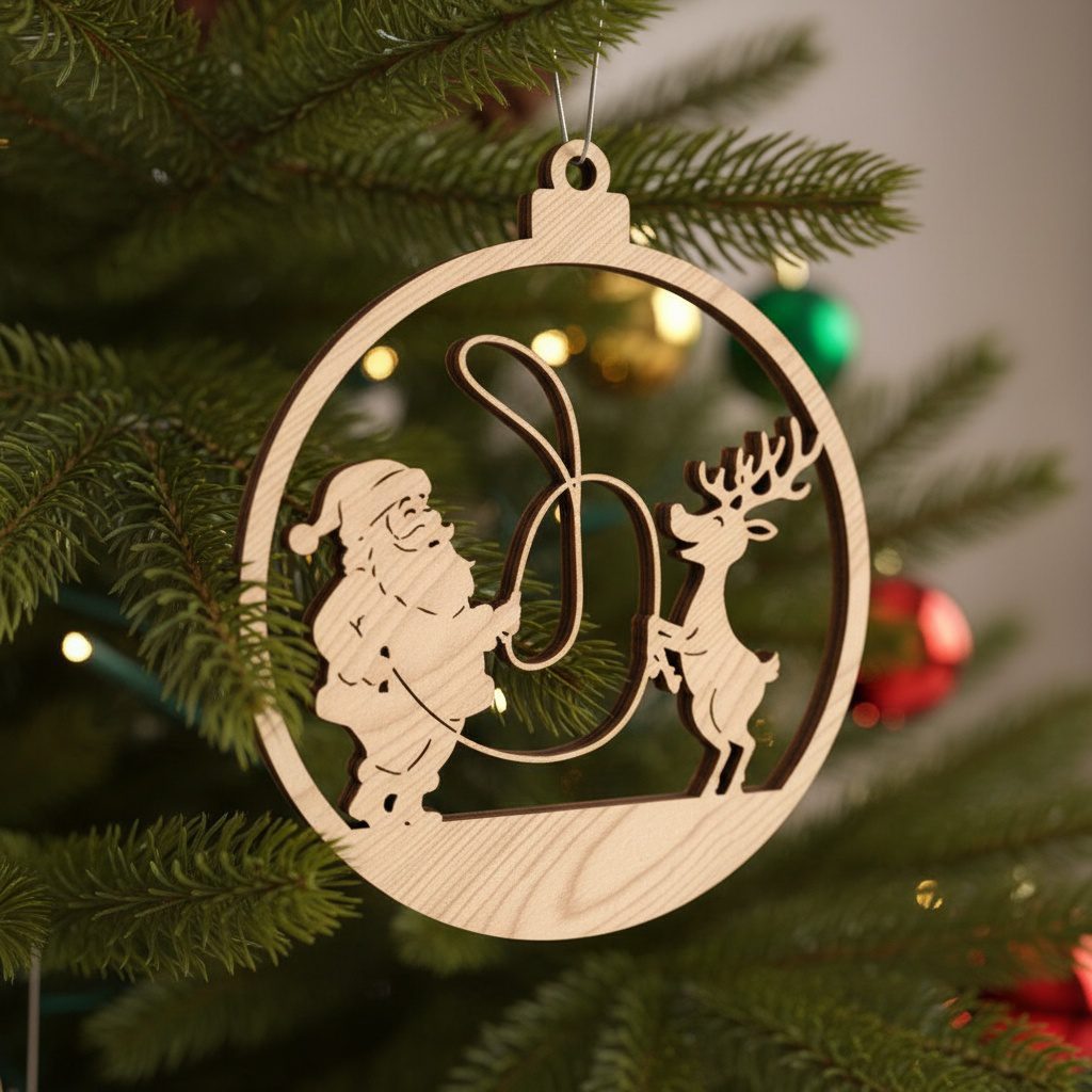 Set di decorazioni natalizie, 8 divertenti disegni di renne di Babbo Natale per lavoretti festivi. - immagine 4