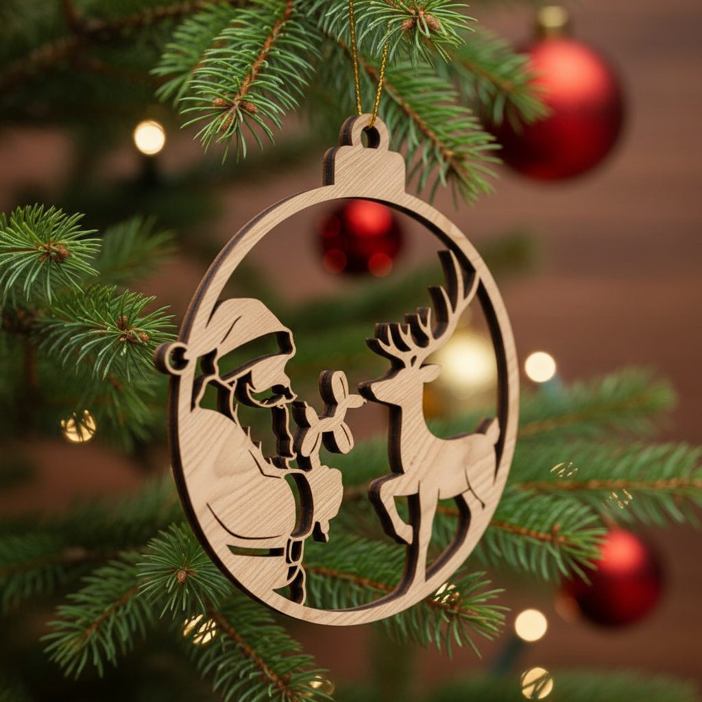 Set di decorazioni natalizie, 8 divertenti disegni di renne di Babbo Natale per lavoretti festivi. - immagine 5