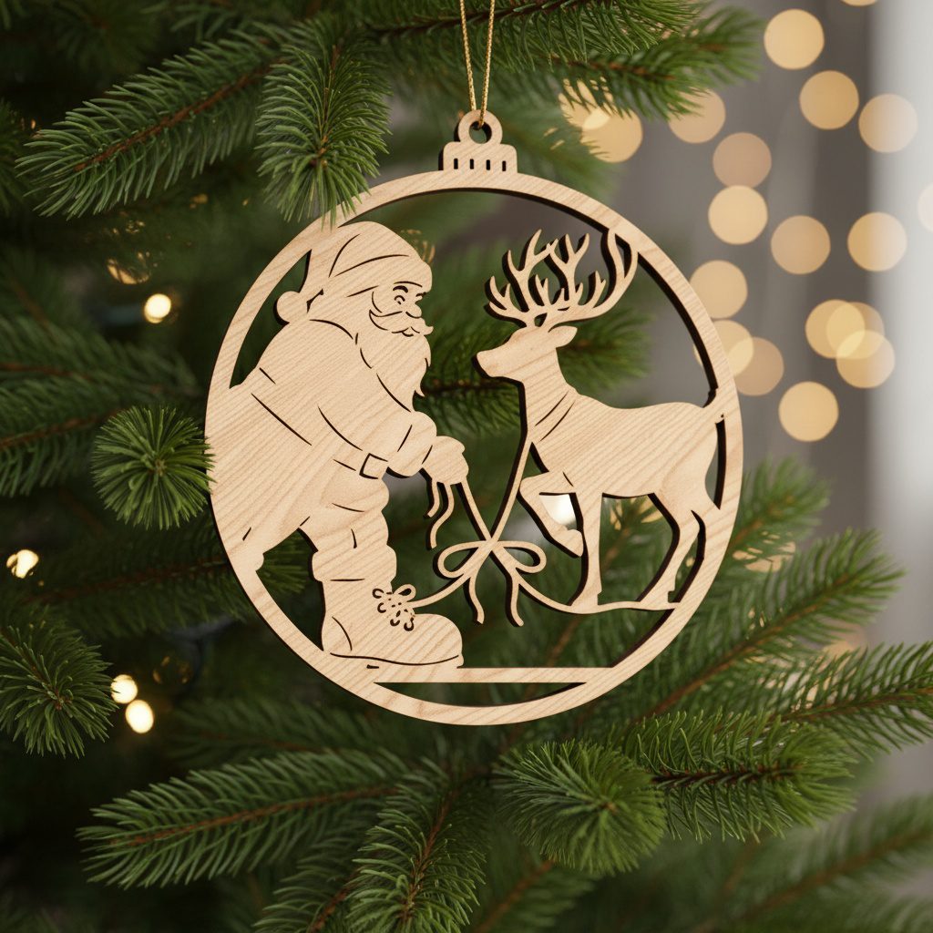 Set di decorazioni natalizie, 8 divertenti disegni di renne di Babbo Natale per lavoretti festivi. - immagine 6