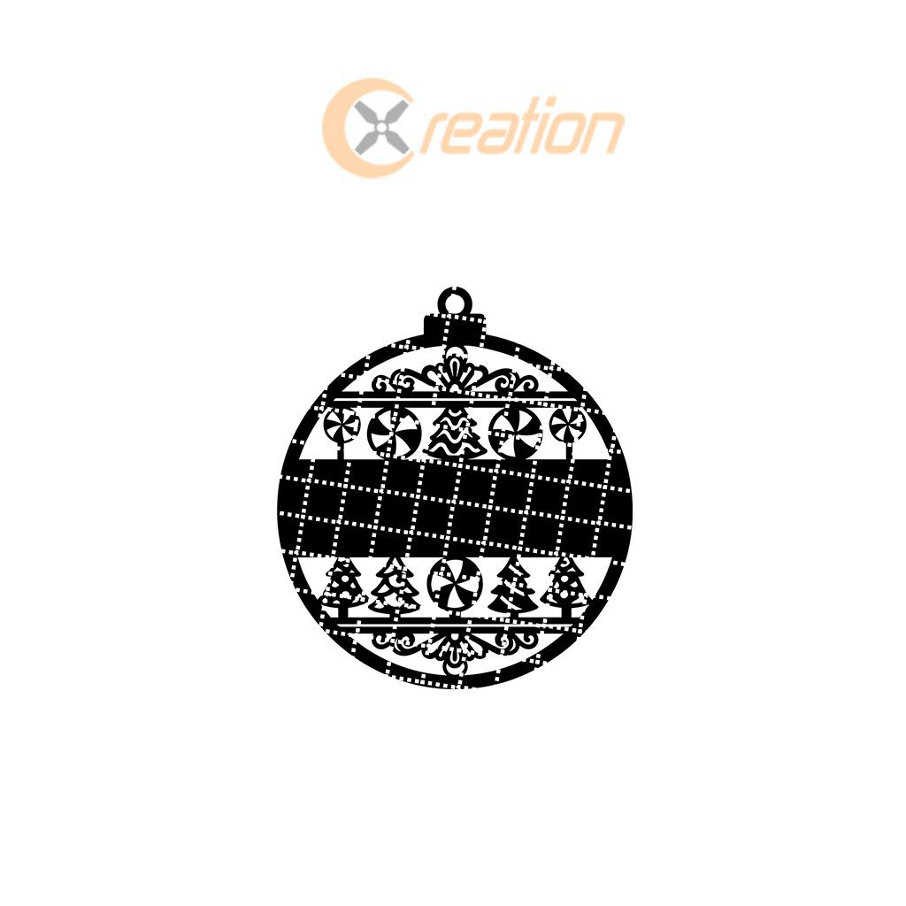 Custom Ornament Template, Christmas Laser Design, Blank Name Space for Personalization – Image 7