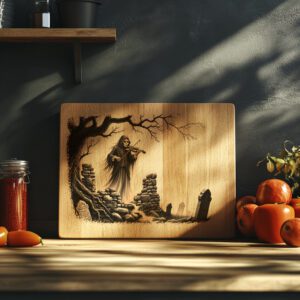 Gothic Haunted Violinist Laser Engraving File, Halloween Charcuterie