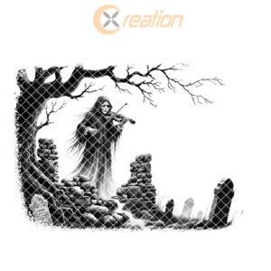 Gothic Haunted Violinist Laser Engraving File, Halloween Charcuterie