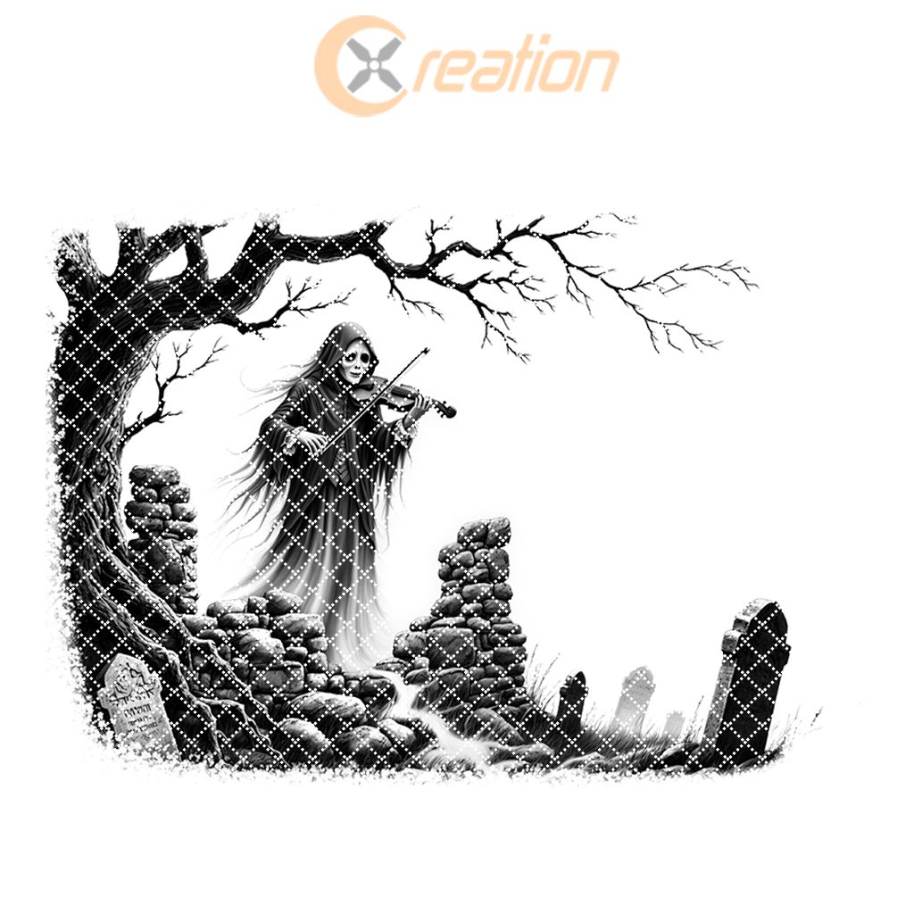Gothic Haunted Violinist Laser Engraving File, Halloween Charcuterie