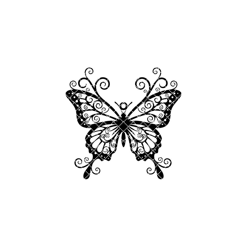 Halloween Butterfly Ornament, Spooky Laser Art Vector for