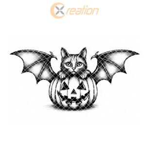 Halloween Charcuterie Board Engraving File, Cat Bat Pumpkin,