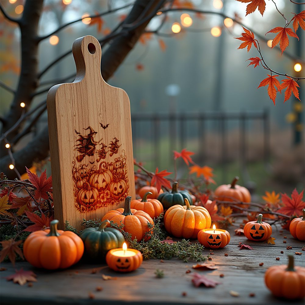 Halloween Charcuterie Board Engraving File, Witch Coven, Pumpkin Patch Design - Imagen 4
