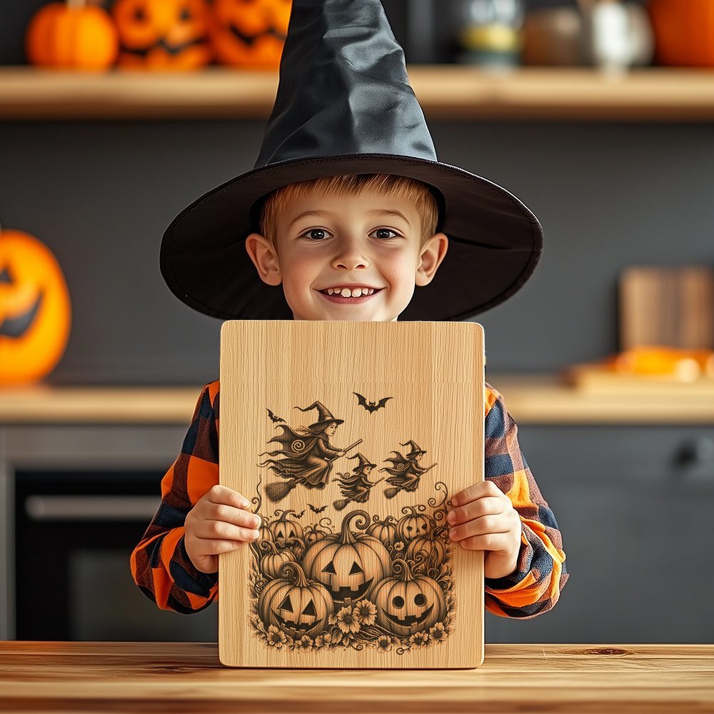 Halloween Charcuterie Board Engraving File, Witch Coven, Pumpkin Patch Design - Imagen 5