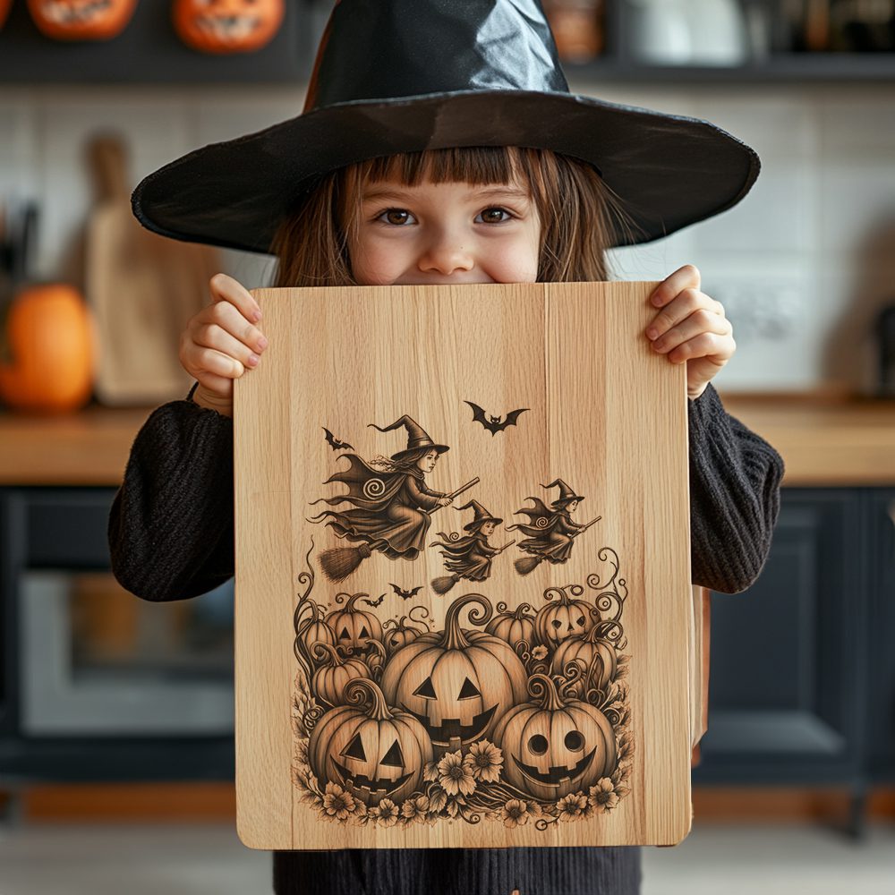 Halloween Charcuterie Board Engraving File, Witch Coven, Pumpkin Patch Design - Imagen 7