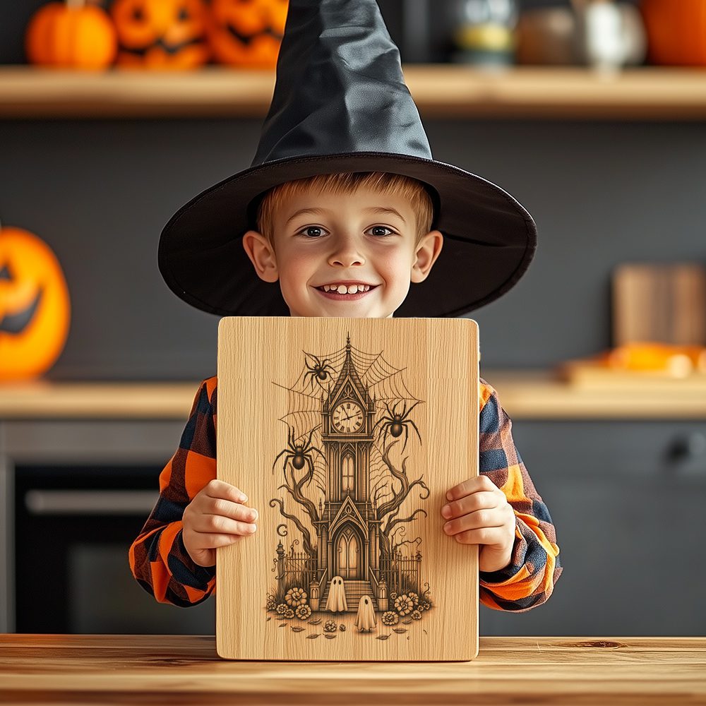 Halloween Charcuterie Board Laser Engraving File, Enchanted Spider