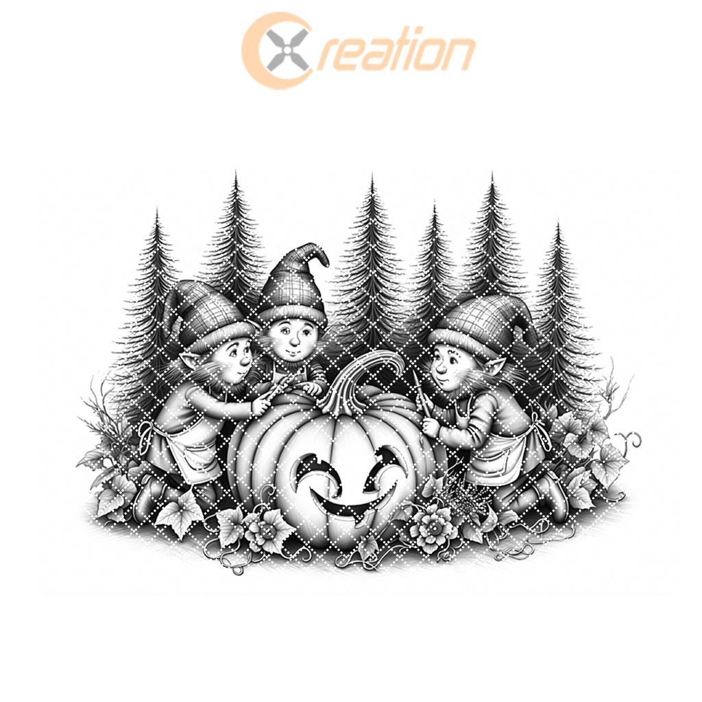 Halloween Charcuterie Board Laser Engraving File, Gnome Pumpkin Lantern Design - Imagen 7
