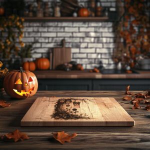 Halloween Charcuterie Board Laser Engraving File, Spooky Mask