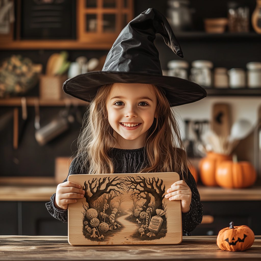 Halloween Charcuterie Board Laser Engraving File, Twisted Candy Forest Path Design – Image 5
