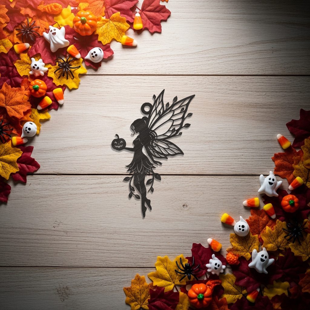 Halloween Fairy Pumpkin Ornament Laser File, Spooky Silhouette Digital Download – Image 2