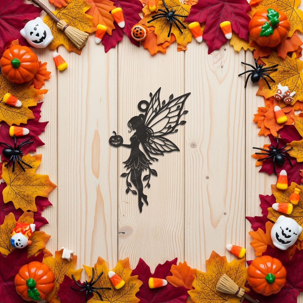 Halloween Fairy Pumpkin Ornament Laser File, Spooky Silhouette Digital Download – Image 3