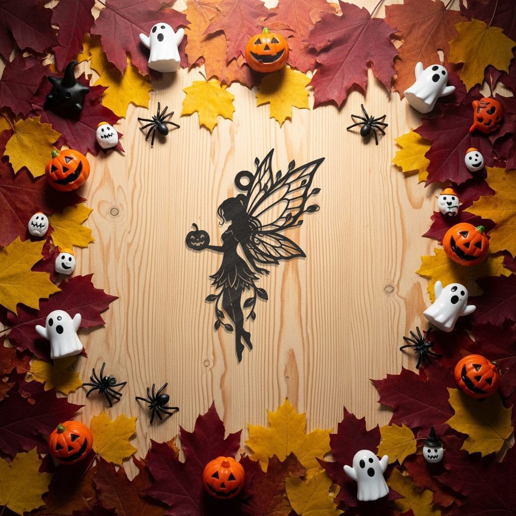 Halloween Fairy Pumpkin Ornament Laser File, Spooky Silhouette Digital Download – Image 4