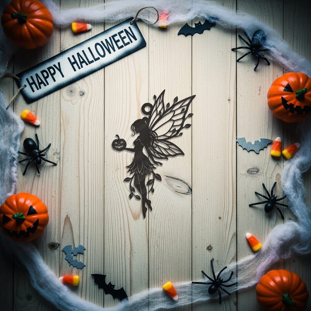 Halloween Fairy Pumpkin Ornament Laser File, Spooky Silhouette Digital Download – Image 5