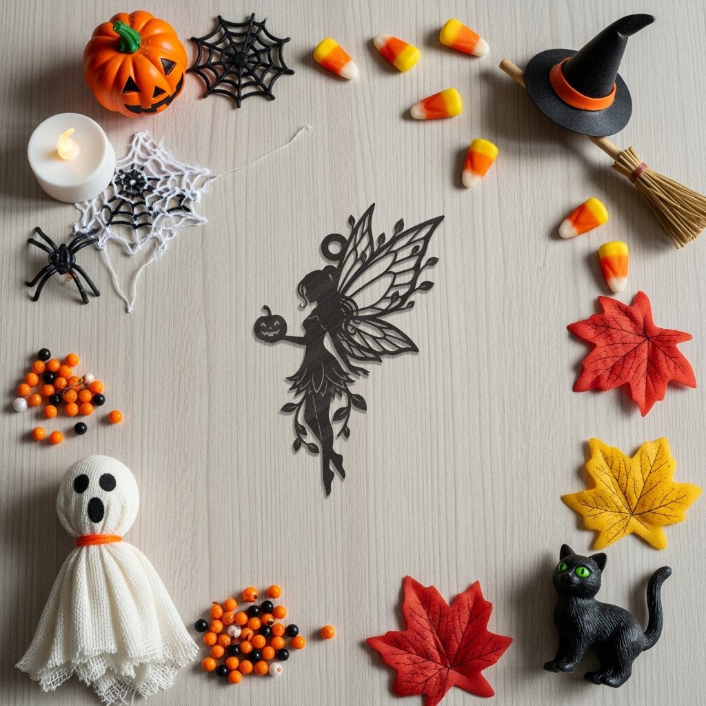 Halloween Fairy Pumpkin Ornament Laser File, Spooky Silhouette Digital Download – Image 6