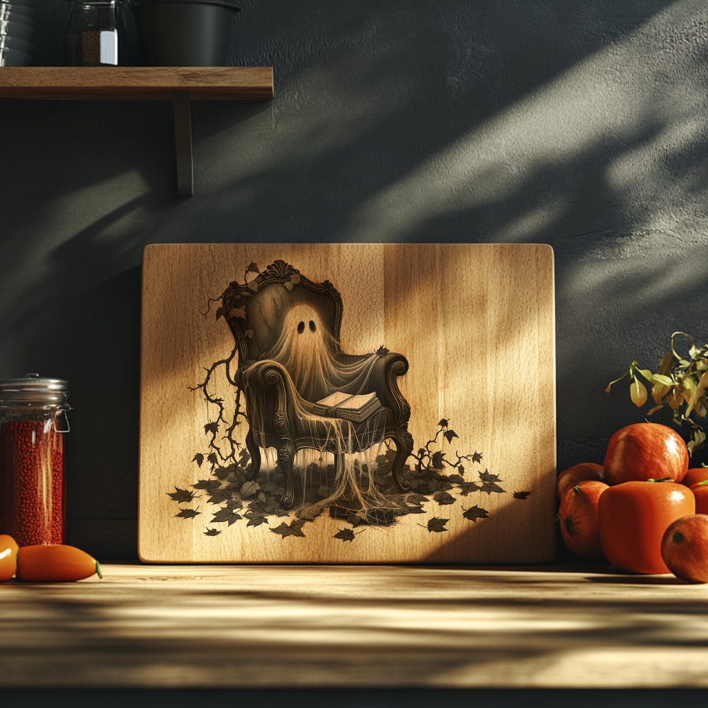 Halloween Haunted Charcuterie Board Laser File, Sinister Armchair, Spooky Design – Bild 2