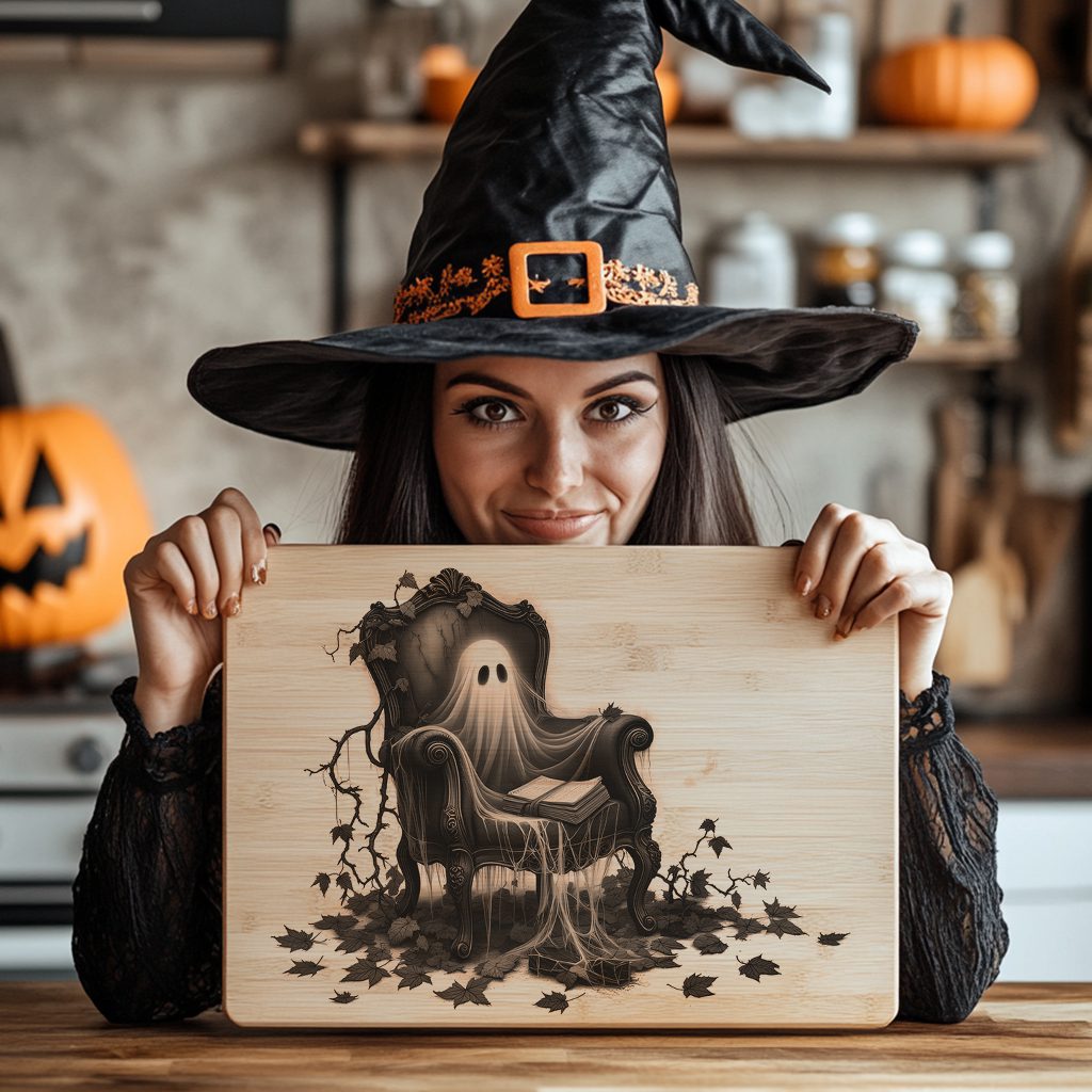 Halloween Haunted Charcuterie Board Laser File, Sinister Armchair, Spooky Design – Bild 4