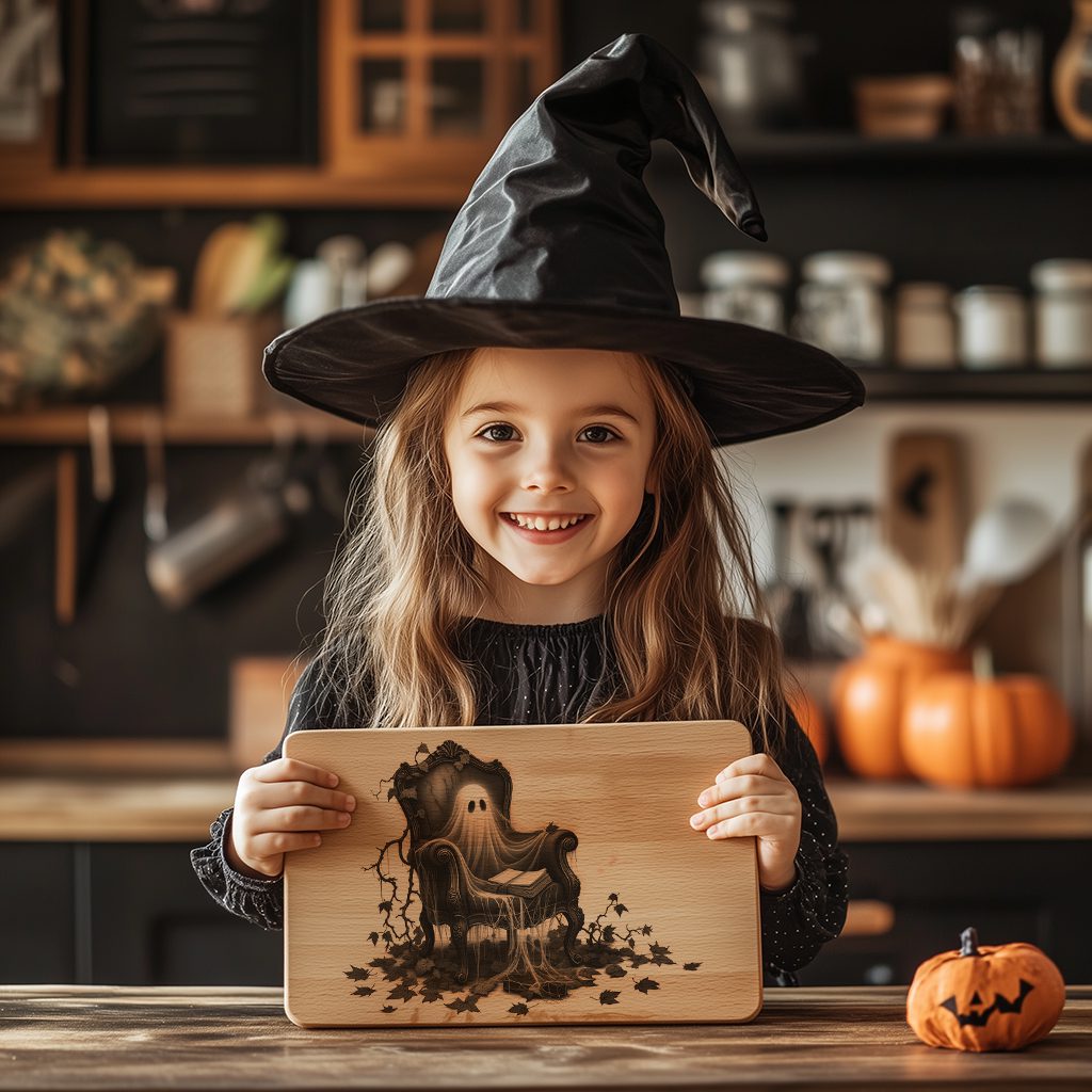 Halloween Haunted Charcuterie Board Laser File, Sinister Armchair, Spooky Design – Bild 6