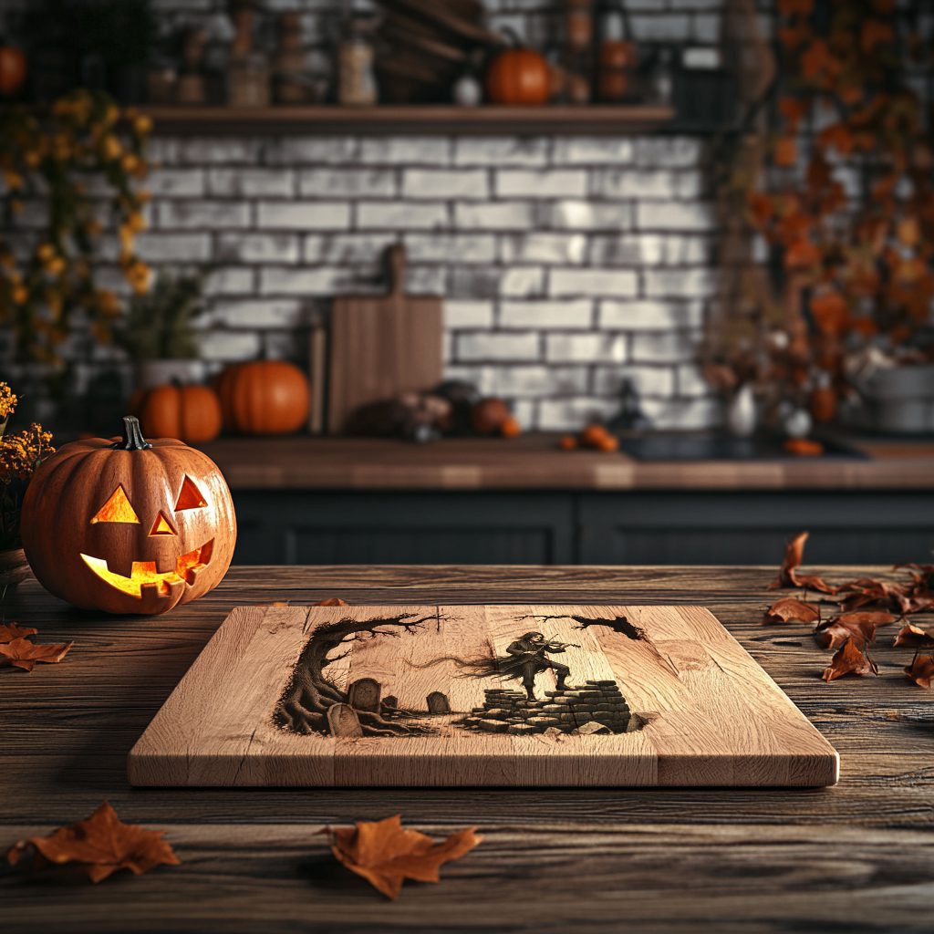 Halloween Haunted Violinist Laser Engraving File for Charcuterie