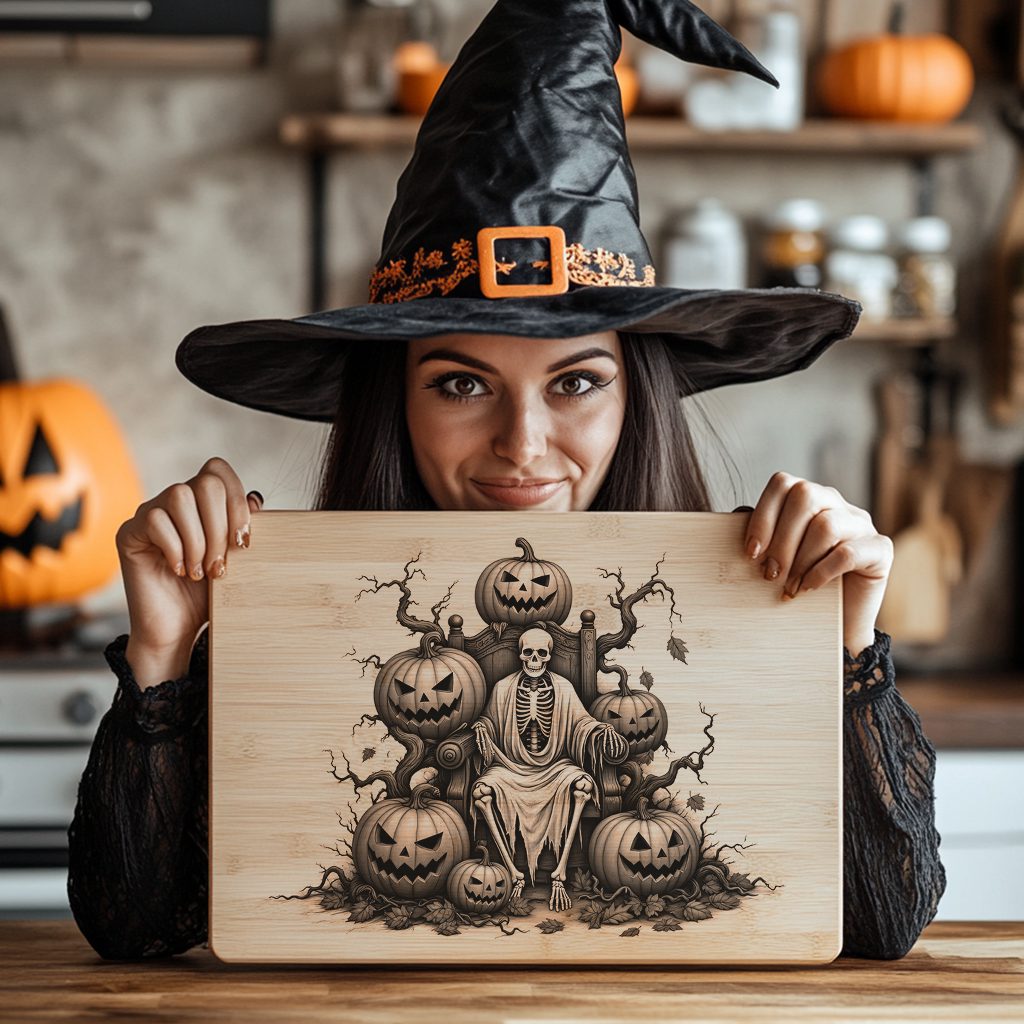 Halloween Jack O Lantern Charcuterie Board Laser Engraving