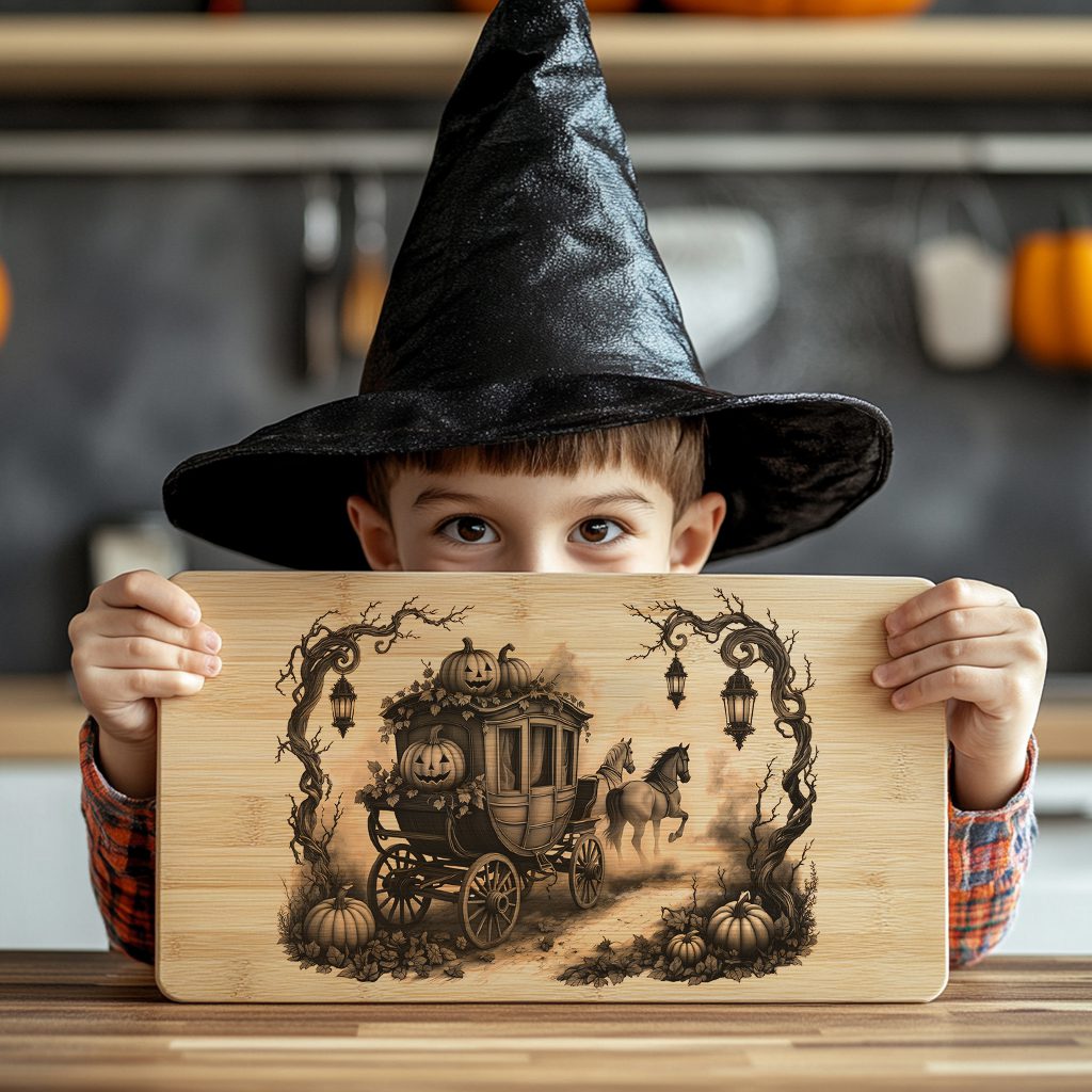 Halloween Laser Engraving Design for Charcuterie Board, Pumpkin