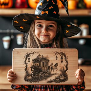 Halloween Laser Engraving Design for Charcuterie Board, Pumpkin