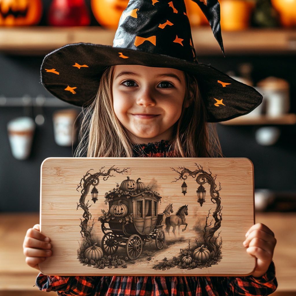 Halloween Laser Engraving Design for Charcuterie Board, Pumpkin