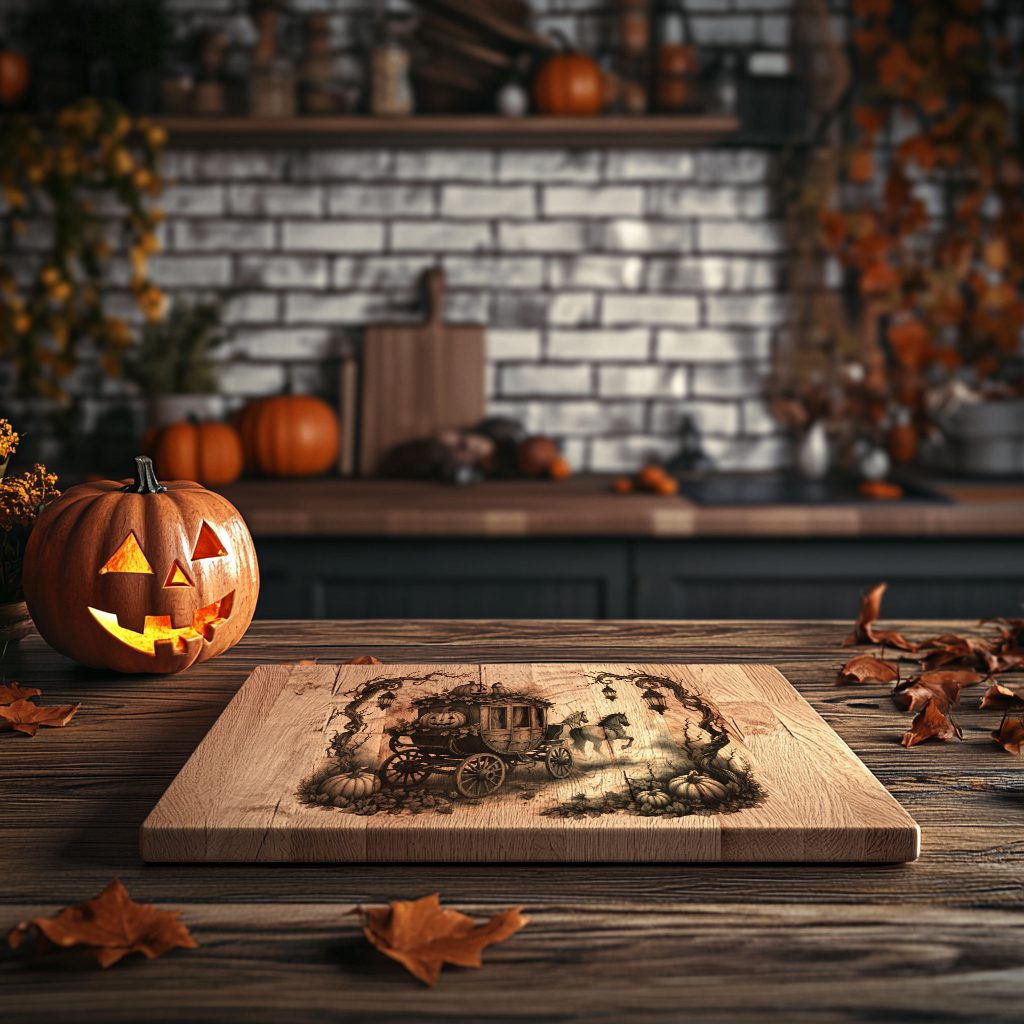 Halloween Laser Engraving Design for Charcuterie Board, Pumpkin