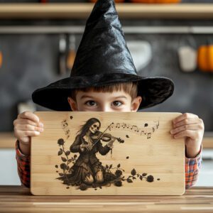 Halloween Laser Engraving File, Gothic Cursed Violinist Art